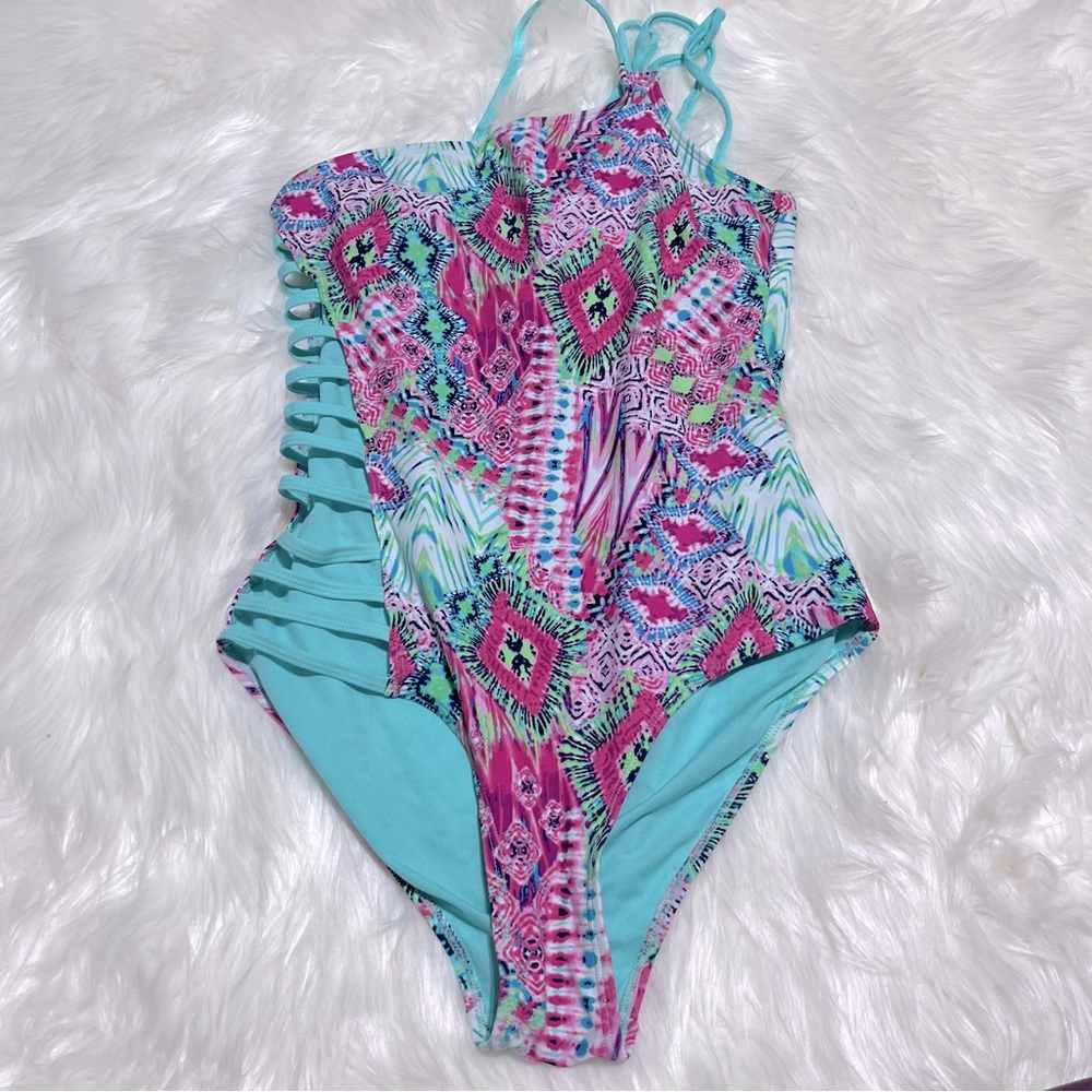 Coral Tropics one piece‎ swimsuit size L
